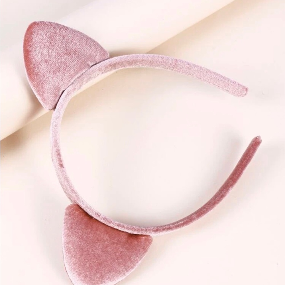 Pink Velvet Cat Hair Band